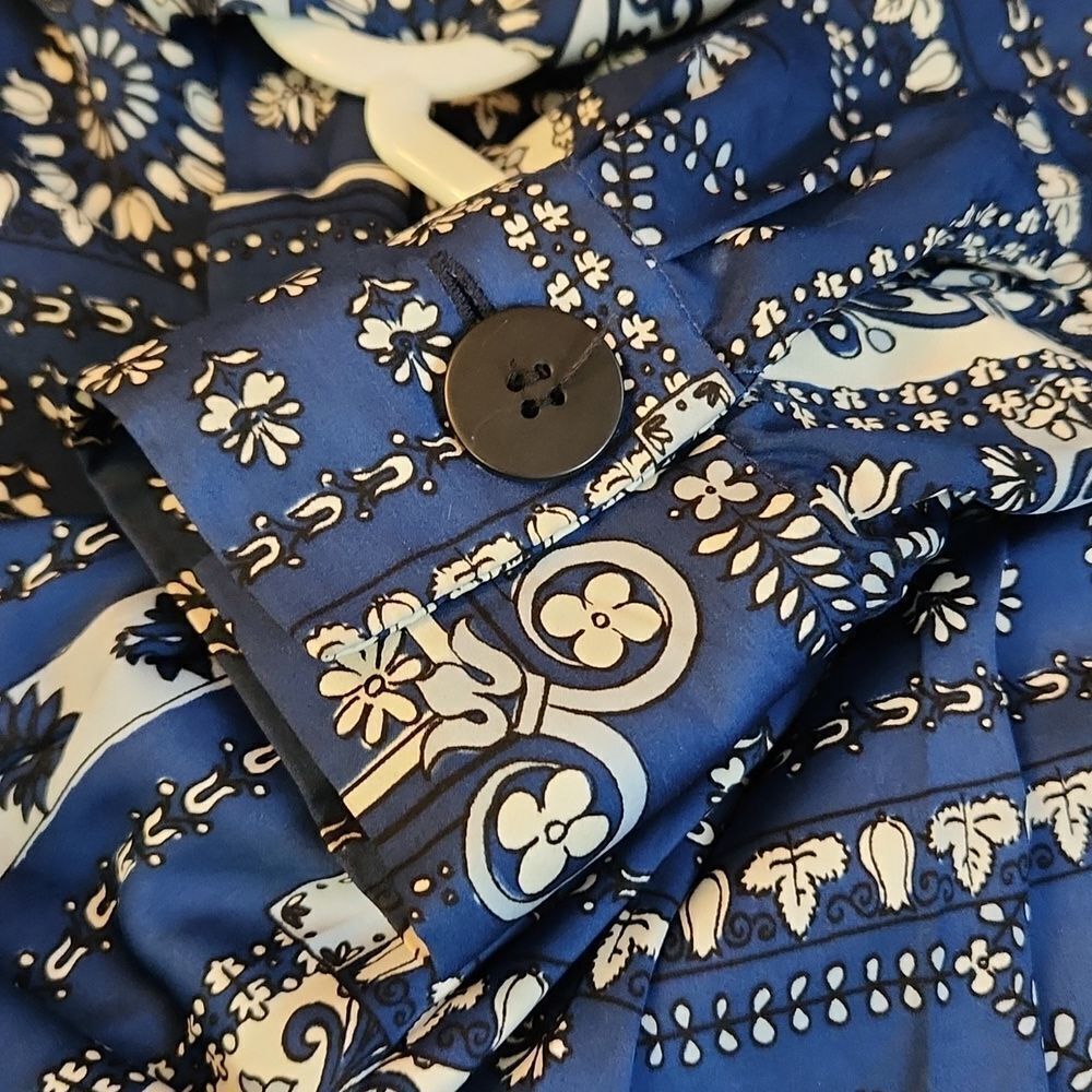 Zara Small Dress Blue and White Patterned Dress - Picture 10 of 11